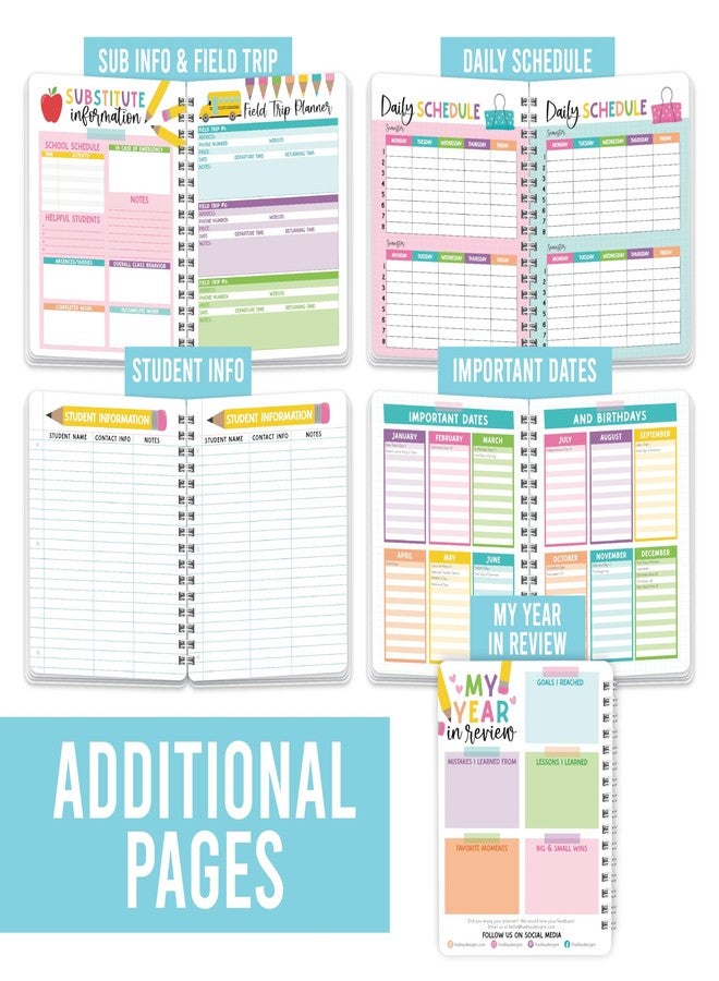 Hadley Designs Teacher Planner 2025-2026 - Undated Teacher Planners, Homeschool Lesson Planner Book For Teachers Must Haves, Lesson Plan Book For Teachers Classroom Supplies & Appreciation Gifts - Image 4