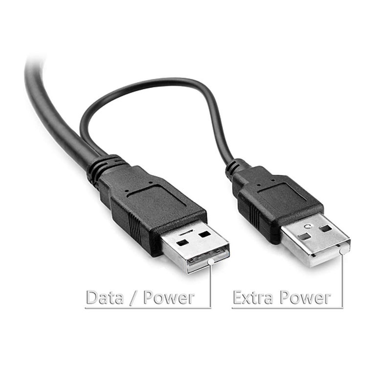 cablecc Dual USB 2.0 Male to Standard B Male Y Cable 80cm for Printer & Scanner & External Hard Disk Drive - Image 2
