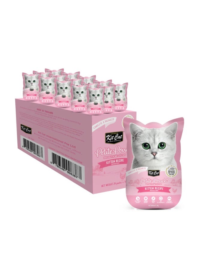 Kit Cat Pack of 24pcs Petite Pouch 24x70g – Kitten Chicken - Image 1