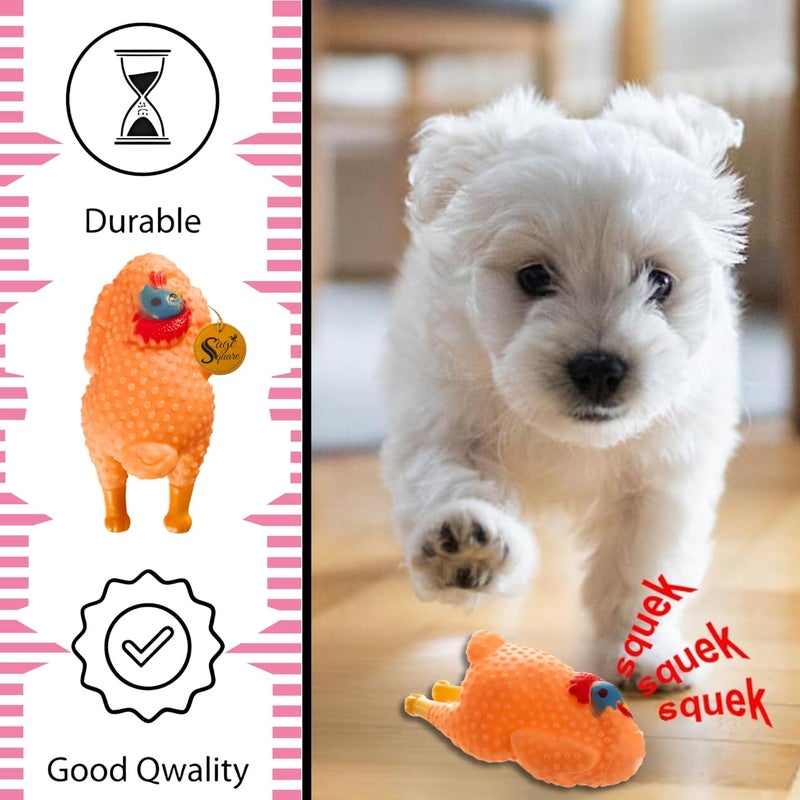 Sage Square Squeaky Chicken Chew Toy - Fun and Festive Pet Toy for Hours of Entertainment, Festive Pet Plaything, Interactive Pumpkin Fun, Stimulating Squeaker Sound, Entertaining Pet Accessory - Image 5