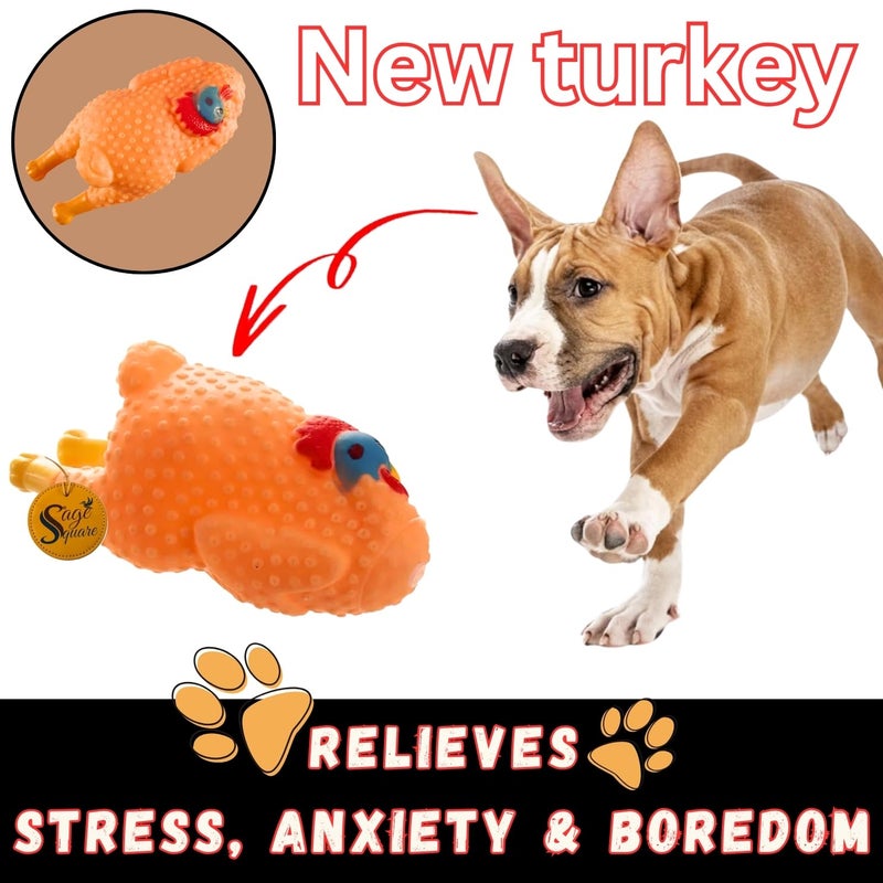 Sage Square Squeaky Chicken Chew Toy - Fun and Festive Pet Toy for Hours of Entertainment, Festive Pet Plaything, Interactive Pumpkin Fun, Stimulating Squeaker Sound, Entertaining Pet Accessory - Image 4