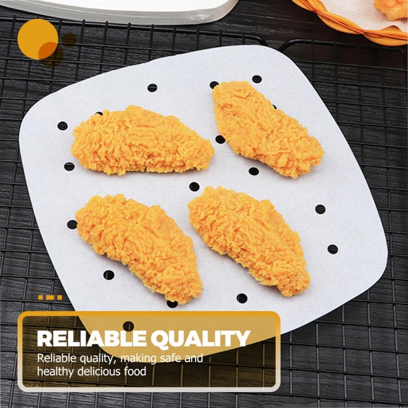 100 Pcs Perforated Air Fryer Parchment Paper Liners Non Stick Baking Mats For Easy Cleanup - Image 3