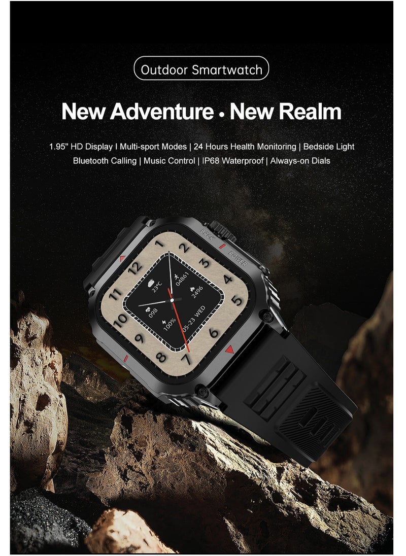 GULFLINK Smartwatch Always On Display DK66 1.95 inch Man NFC Outdoor Sport Men Smart Watch 2024 With Body Temperature Monitoring-Black  - Image 3