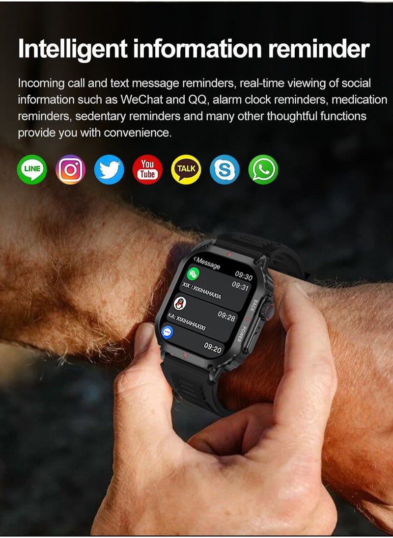 GULFLINK Smartwatch Always On Display DK66 1.95 inch Man NFC Outdoor Sport Men Smart Watch 2024 With Body Temperature Monitoring-Black  - Image 5