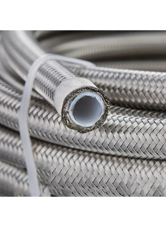 1M 39.3IN 6AN Stainless Steel Braided Fuel Line Hose CPE 5/16 Oil Gas Cooler Universal Transmission Hose - Image 2
