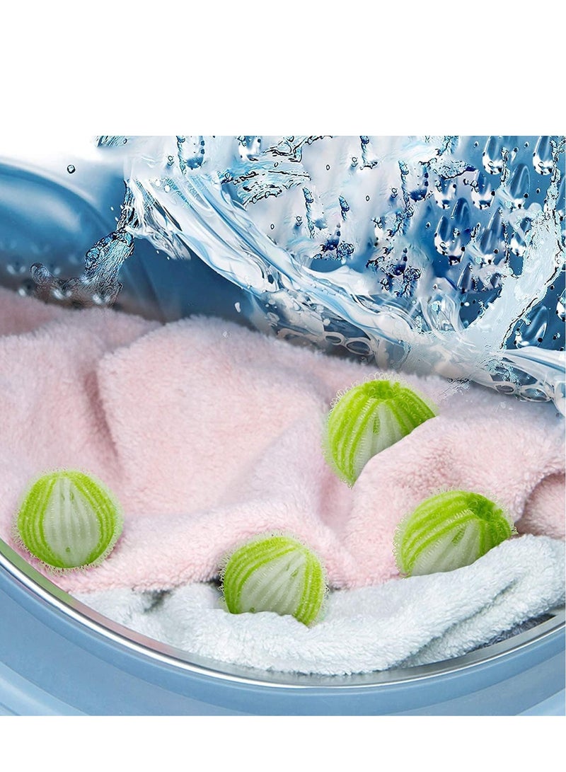 12 Pack Pet Hair Remover, Reusable Dryer Lint Remover Washing Balls, 35mm Washing Balls, Washing Machine Hair Catcher, Effcient Cleaning, for Dogs and Cats, White and Green - Image 3