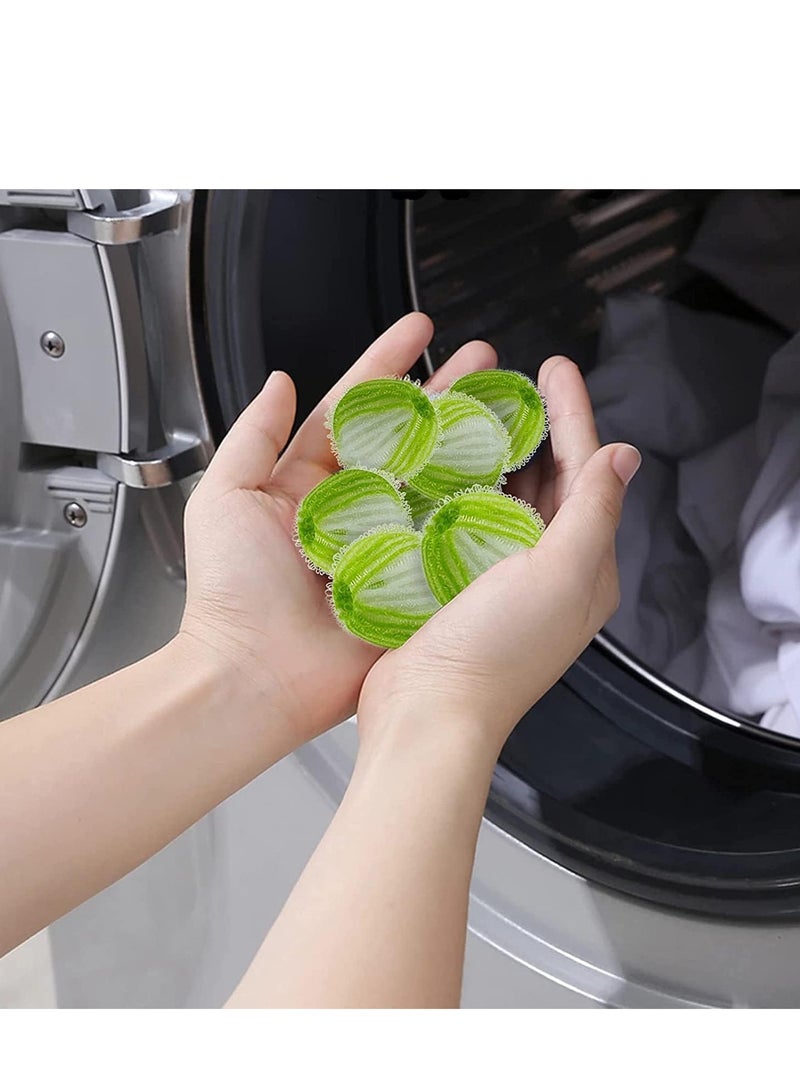 12 Pack Pet Hair Remover, Reusable Dryer Lint Remover Washing Balls, 35mm Washing Balls, Washing Machine Hair Catcher, Effcient Cleaning, for Dogs and Cats, White and Green - Image 4