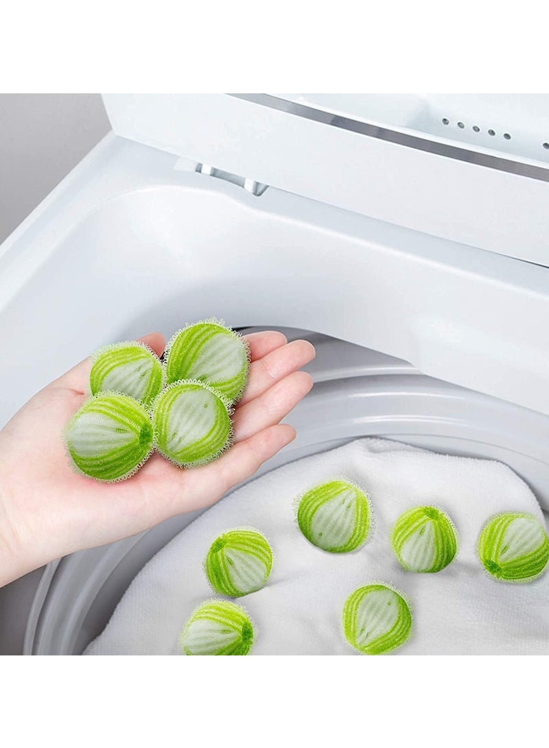 12 Pack Pet Hair Remover, Reusable Dryer Lint Remover Washing Balls, 35mm Washing Balls, Washing Machine Hair Catcher, Effcient Cleaning, for Dogs and Cats, White and Green - Image 5