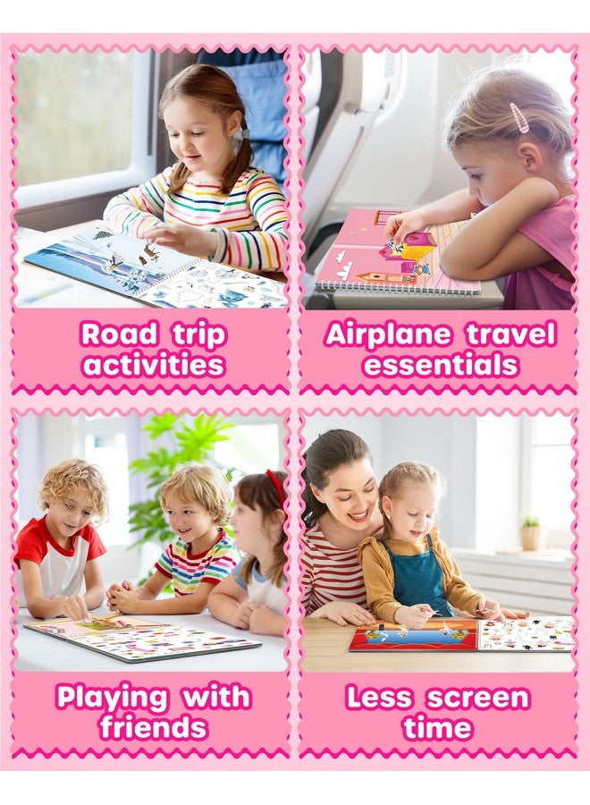 D-FantiX Girl's Sticker Book for Kids, Unicorn Mermaid Flower Fairy Animal 12 Scenes and 500+ Stickers, Toddler Airplane Travel Road Trip Essentials Activity Book, Arts & Craft Gift for Age 3-8 - Image 5