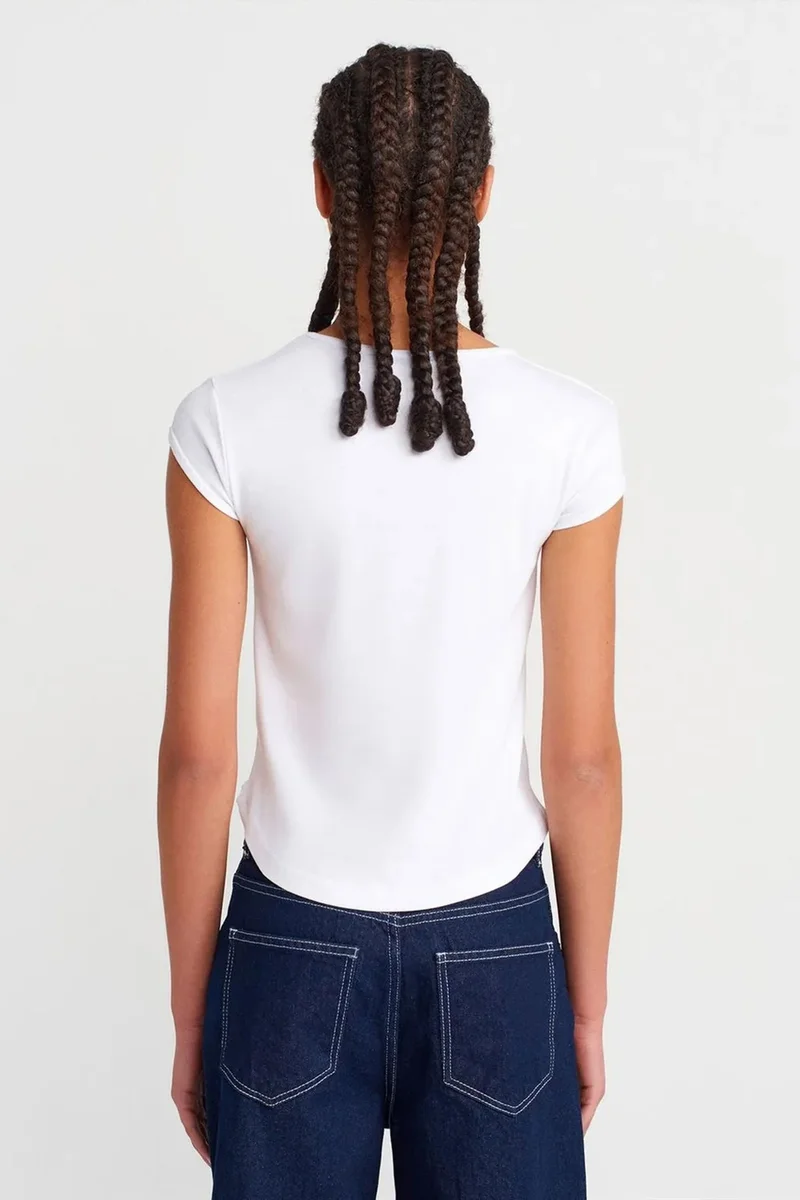 Dilvin White DILVIN Women's Slim Fit Cotton Crew Neck T-Shirt for Women | Best Price UAE