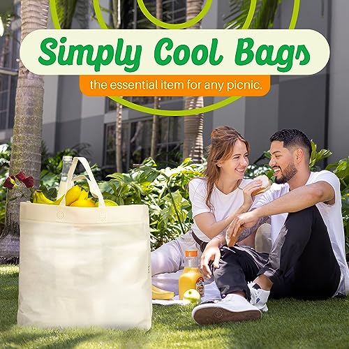 Simply Cool 200 Pack Reusable Eco-Friendly Large Grocery Shopping Bags 14.5"x14"x6.6" Durable Recyclable Washable Foldable Portable Tote Bags Bulk - Image 4