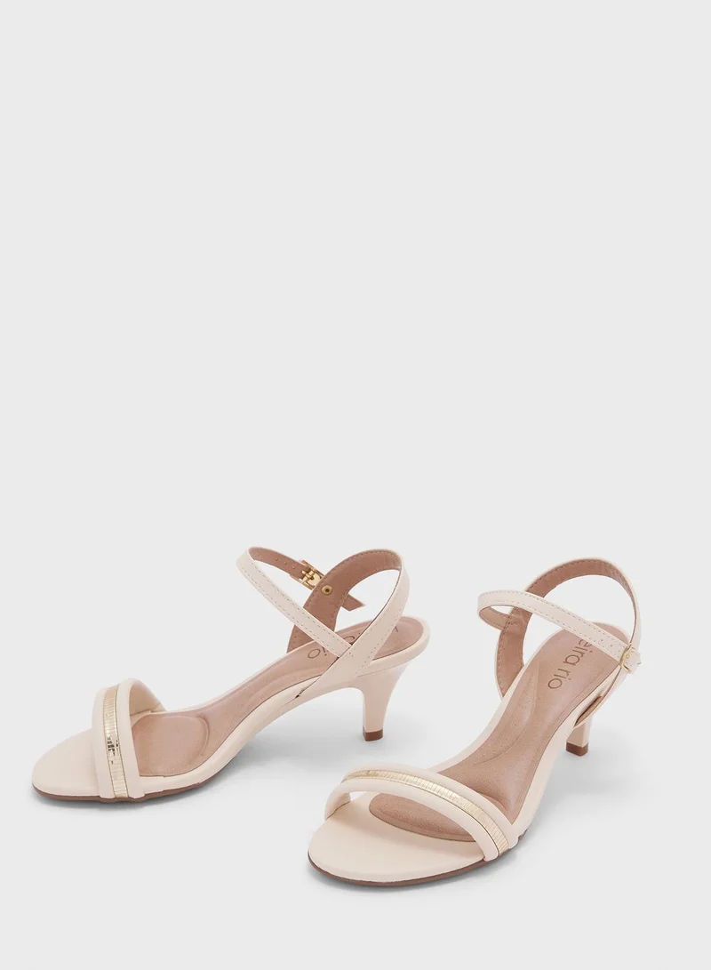 Beira Rio Arya Multi Strap Mid Heel Sandals