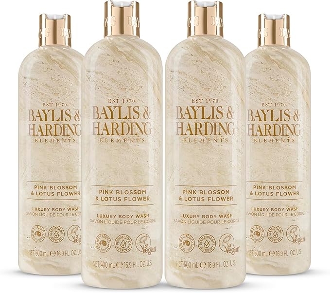 Baylis & Harding غسول يدين بايليس هاردينغ إليمنتس بلوسوم الورد وزهرة اللوتس 500 مل عبوة من 3 صديقة للنباتيين - Image 1