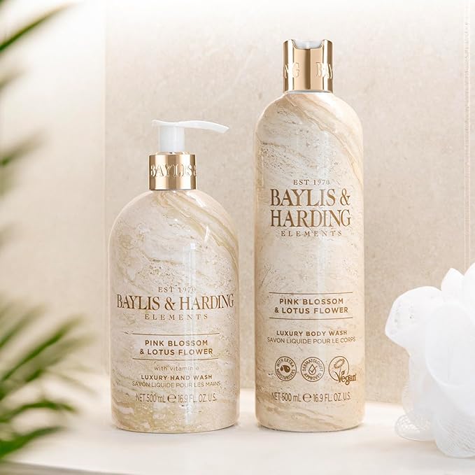 Baylis & Harding غسول يدين بايليس هاردينغ إليمنتس بلوسوم الورد وزهرة اللوتس 500 مل عبوة من 3 صديقة للنباتيين - Image 5