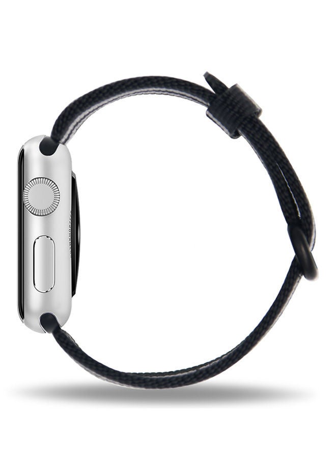NIBEMINENT Replacement Band For Apple Watch Series 1/2/3 38mm Black/Grey - Image 4