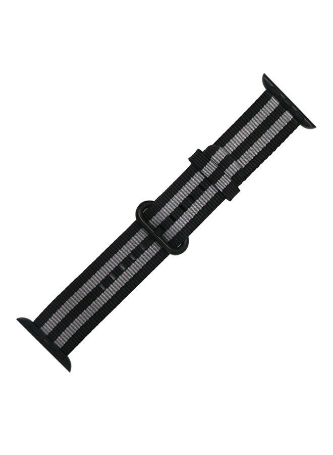 NIBEMINENT Replacement Band For Apple Watch Series 1/2/3 38mm Black/Grey - Image 1