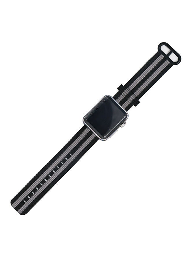 NIBEMINENT Replacement Band For Apple Watch Series 1/2/3 38mm Black/Grey - Image 2