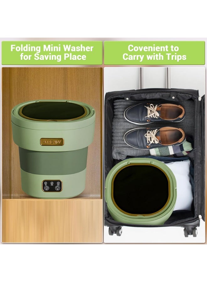 Bolivia's 12L Portable Washer with Spin Dryer - Mini Washing Machine for Apartments, 3 Wash Modes, Foldable Small Lavadora for Dorms, Travel & RV（Green） - Image 4