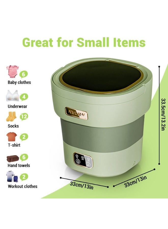 Bolivia's 12L Portable Washer with Spin Dryer - Mini Washing Machine for Apartments, 3 Wash Modes, Foldable Small Lavadora for Dorms, Travel & RV（Green） - Image 2