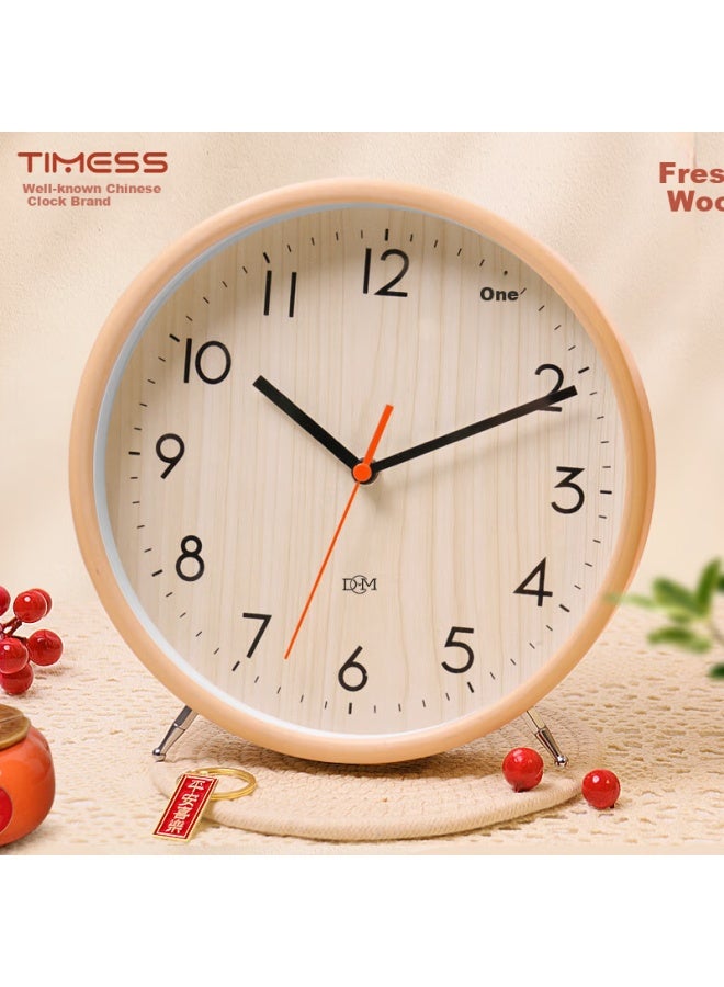 Timess Living Room Home Use Persimmon Lucky Solid Wood Sitting Hanging Dual-Use New Model Clock Wall Quartz Clock 22.5Cm - Image 1