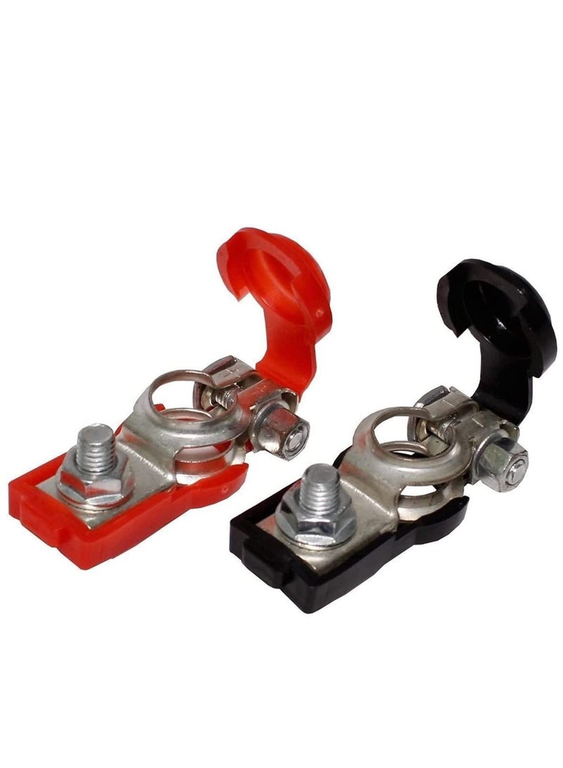 SOLARAE Car Battery Cable Terminal Clamps Connectors Top Post for Truck Red and Black Joint Protection Cover Applicated, Van, and More - Image 1