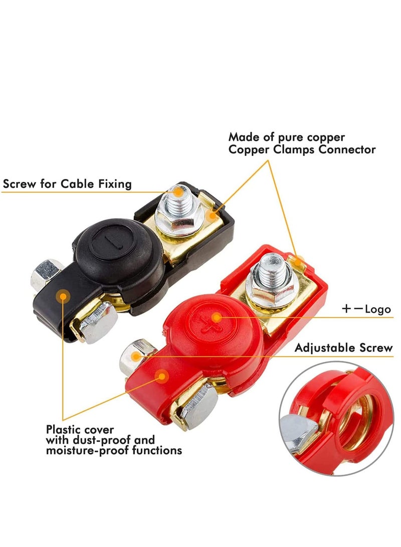 SOLARAE Car Battery Cable Terminal Clamps Connectors Top Post for Truck Red and Black Joint Protection Cover Applicated, Van, and More - Image 4