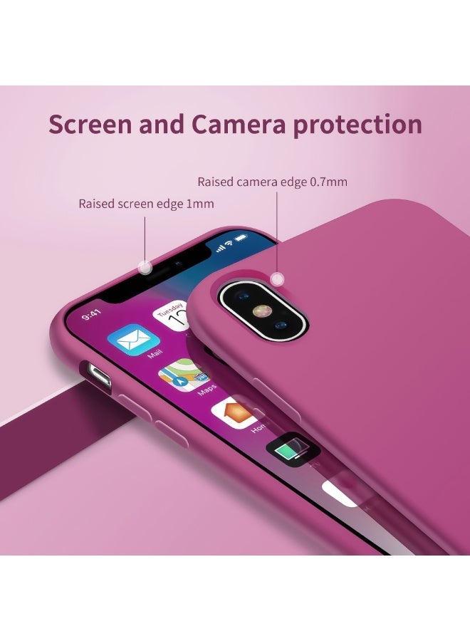 جراب متوافق مع iPhone Xs Max مقاس 6.5 بوصة، جراب هاتف نحيف من السيليكون السائل بأربع طبقات من المطاط الهلامي الناعم المقاوم للصدمات مع بطانة من الألياف الدقيقة المضادة للخدش (بيتايا) - Image 4