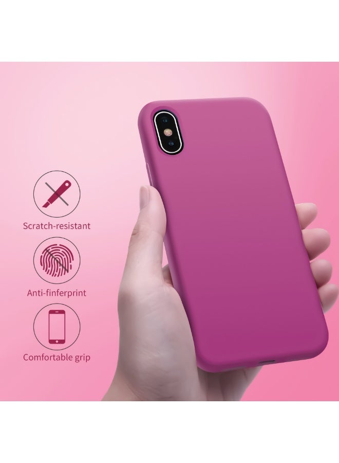 جراب متوافق مع iPhone Xs Max مقاس 6.5 بوصة، جراب هاتف نحيف من السيليكون السائل بأربع طبقات من المطاط الهلامي الناعم المقاوم للصدمات مع بطانة من الألياف الدقيقة المضادة للخدش (بيتايا) - Image 2