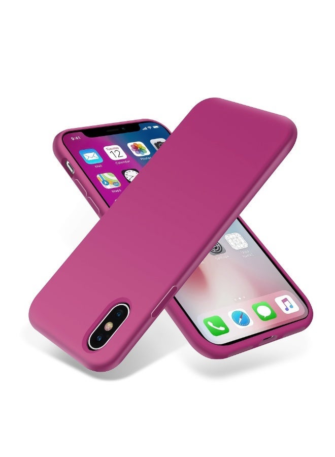 جراب متوافق مع iPhone Xs Max مقاس 6.5 بوصة، جراب هاتف نحيف من السيليكون السائل بأربع طبقات من المطاط الهلامي الناعم المقاوم للصدمات مع بطانة من الألياف الدقيقة المضادة للخدش (بيتايا) - Image 1