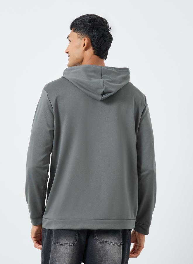 Take Two Men Grey Graphic Print Hoodie with Front Pocket - Image 5