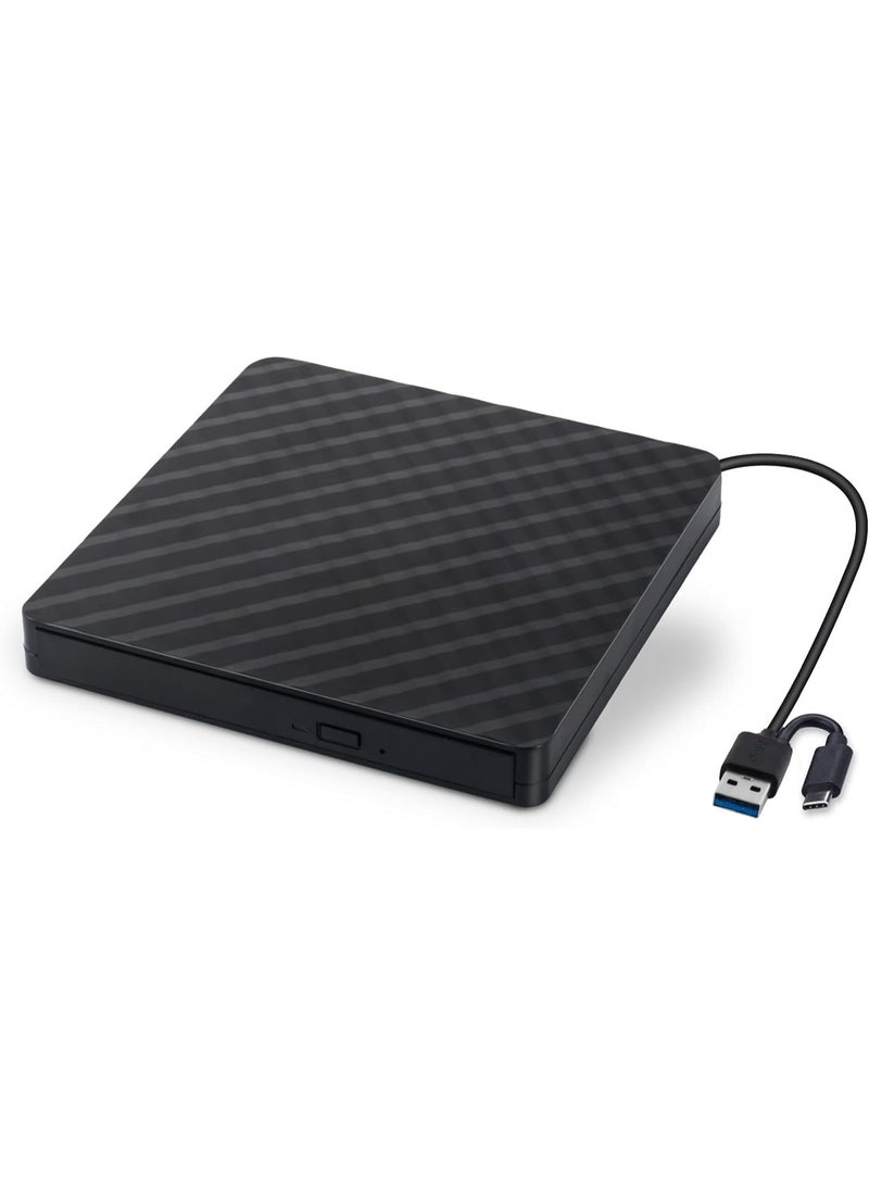 External DVD/CD Drive USB 3.0 Type-C – Slim Portable Optical Drive Compatible with Multiple Operating Systems - Image 1