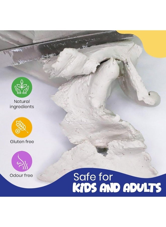 Dozen Hasanat Essentials Dozen Natural Air-Dry Clay â€“ White | Non-Toxic Sculpting & Modeling Clay for Handicrafts, Pottery, School Projects & Art Gifts 250G - Image 5