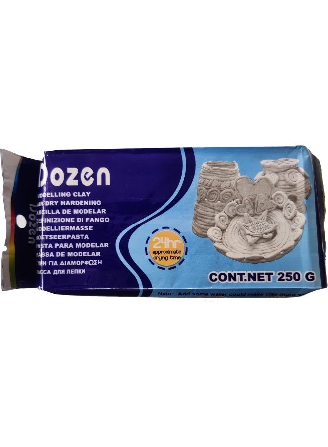 Dozen Hasanat Essentials Dozen Natural Air-Dry Clay â€“ White | Non-Toxic Sculpting & Modeling Clay for Handicrafts, Pottery, School Projects & Art Gifts 250G - Image 1