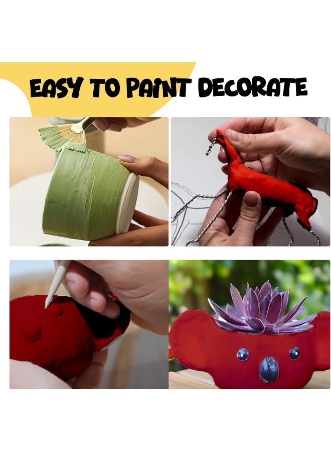 Dozen Hasanat Essentials Dozen Natural Air-Dry Clay â€“ White | Non-Toxic Sculpting & Modeling Clay for Handicrafts, Pottery, School Projects & Art Gifts 250G - Image 4