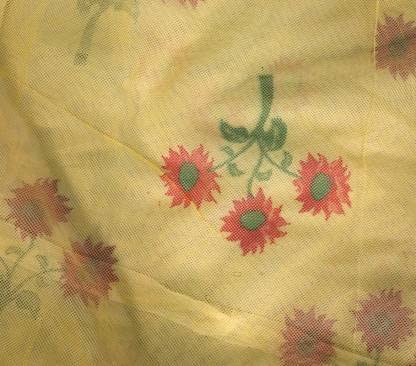 Kolar Premium Single Bed Mosquito Net – 6x4 Feet Flower Print Machardani (Yellow) - Image 2