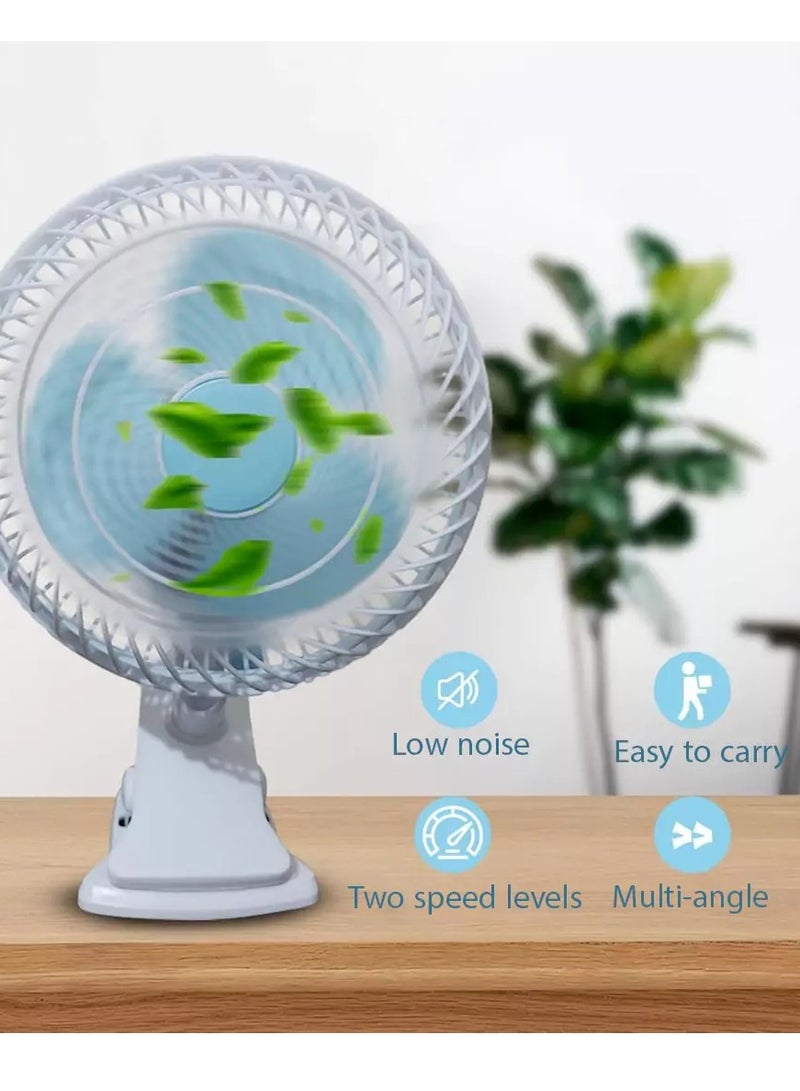 Portable Desk Fan 2 Speed Clip Fan Tilt Design Oscillating Table Fan with Quiet Operation Strong Airflow Wall Mount Fan Rotatable Fan For Bedroom Home Office Desktop Travel - Image 4