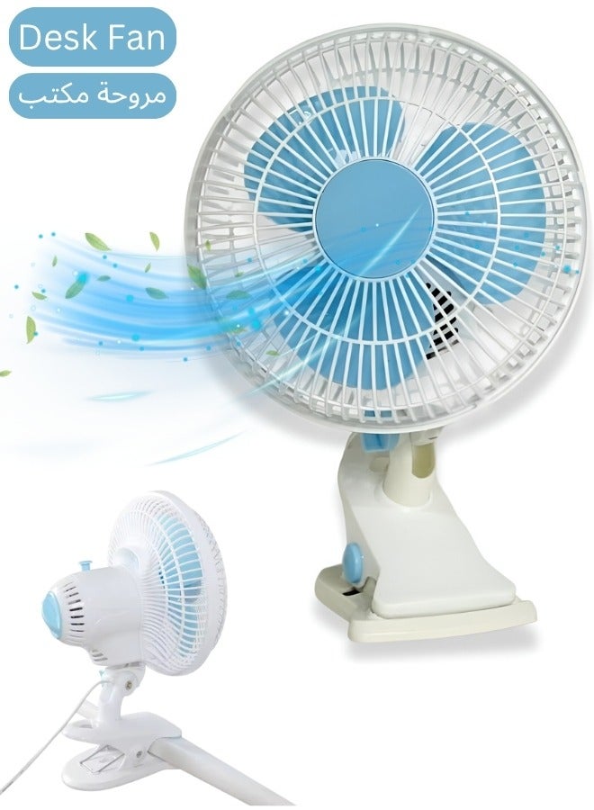 Portable Desk Fan 2 Speed Clip Fan Tilt Design Oscillating Table Fan with Quiet Operation Strong Airflow Wall Mount Fan Rotatable Fan For Bedroom Home Office Desktop Travel - Image 1