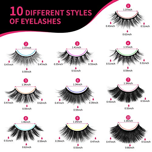 DYSILK Mink Lashes False Eyelashes 30 Pairs 10 Styles Mixed Lashes Pack False Mink Eyelashes Wispy Fluffy Natural Look Eyelashes Long Lashes Soft Reusable - Image 5