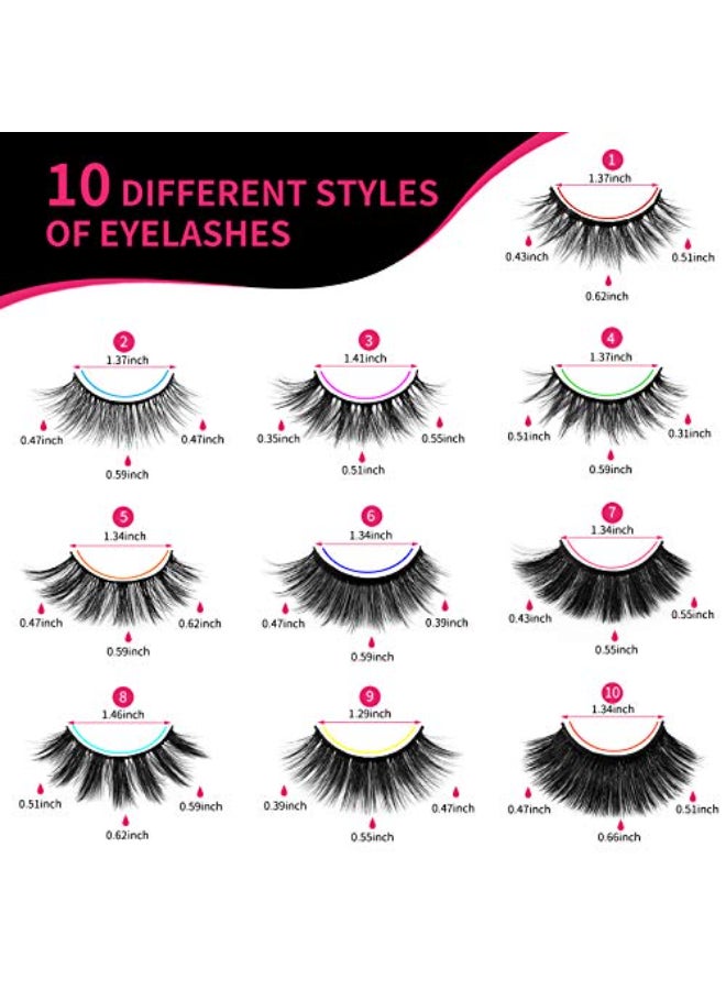 DYSILK Mink Lashes False Eyelashes 30 Pairs 10 Styles Mixed Lashes Pack False Mink Eyelashes Wispy Fluffy Natural Look Eyelashes Long Lashes Soft Reusable - Image 4