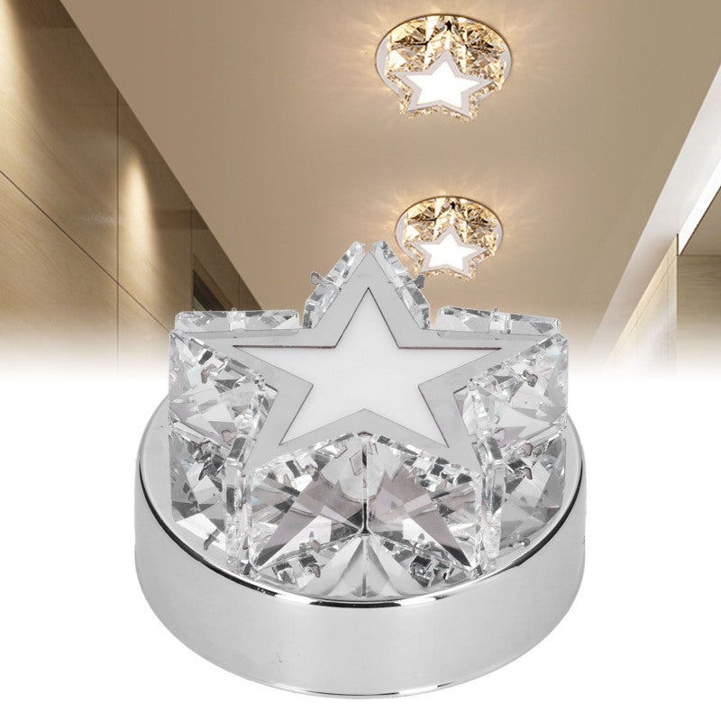 Ceiling Light: 5-Pointed Star Shape Built-In Stainless Steel Frame - Easy Installation Compact Size 1-3㎡ Lighting Coverage Star Ceiling Light for Bathroom Porch Corridor Kitchen Small Spaces - Image 4