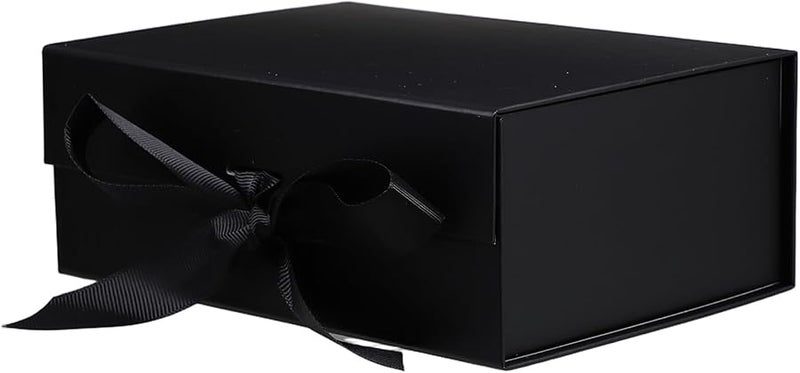 صندوق هدايا أنيق أسود قابل للطي مع شريط لاقتراح وصيفة العروس - Image 1