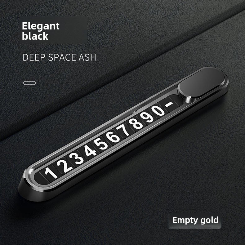 Generic Car Temporary Parking Card Metal Gift Y3 Elegant Black 