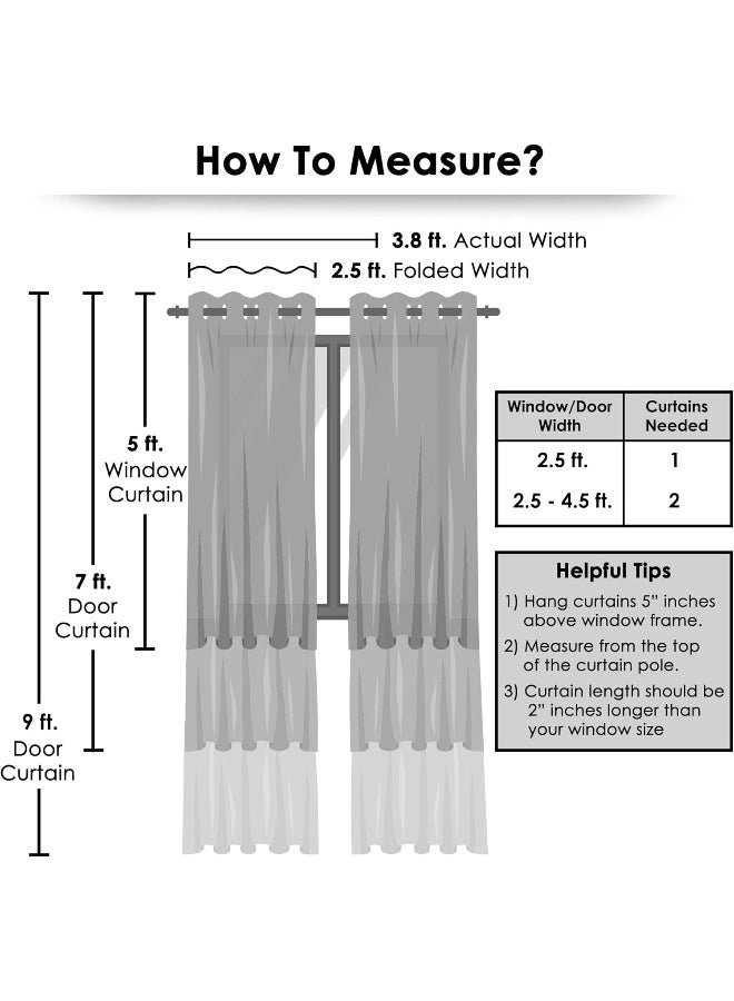 Story@Home Window Curtains 5 feet Long Set of 2 for Living Room Bedroom, Kitchen - Image 5