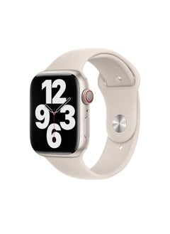 Replacement Strap Silicone Watch Band For Apple Watch Ultra 49mm&Watch Ultra 2 49mm / Series 9&8&7 45mm / SE 3&SE 2&6&SE&5&4 44mm / 3&2&1 42mm Starlight
