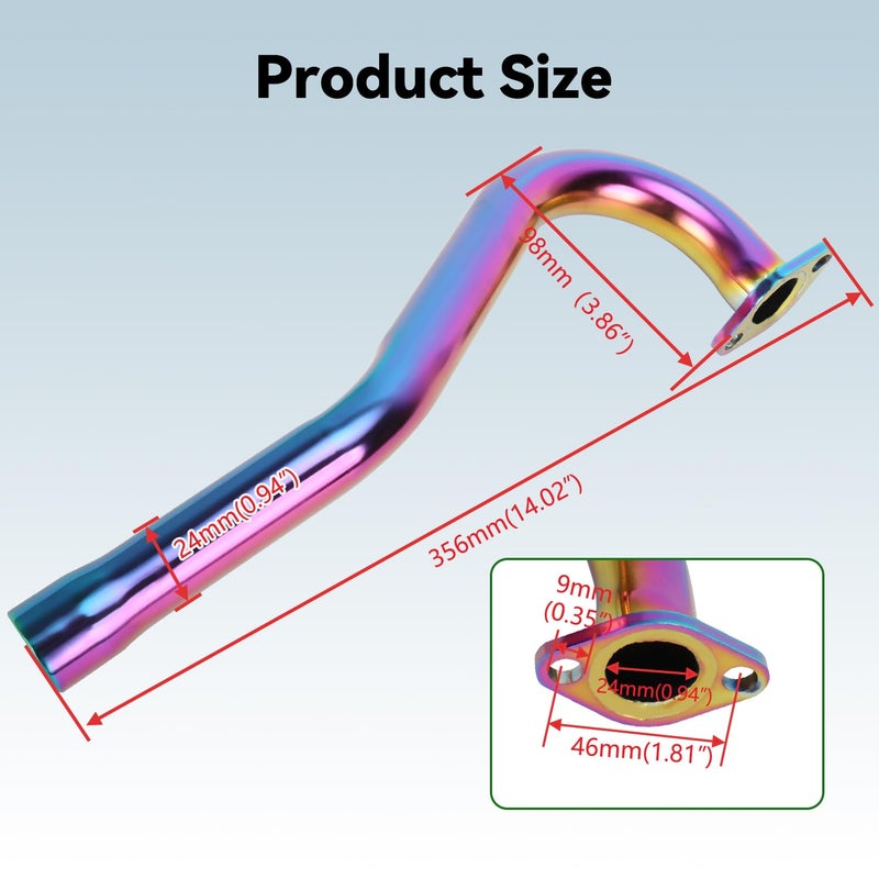 XIKOBY CT100U Exhaust Header Pipe Kit Compatible with Mini Bike GMB100 Coleman Massimo MB100 Rascal Lite Predator 79cc 98cc 99cc 3.0HP 154F Engine Parts Colorful - Image 5
