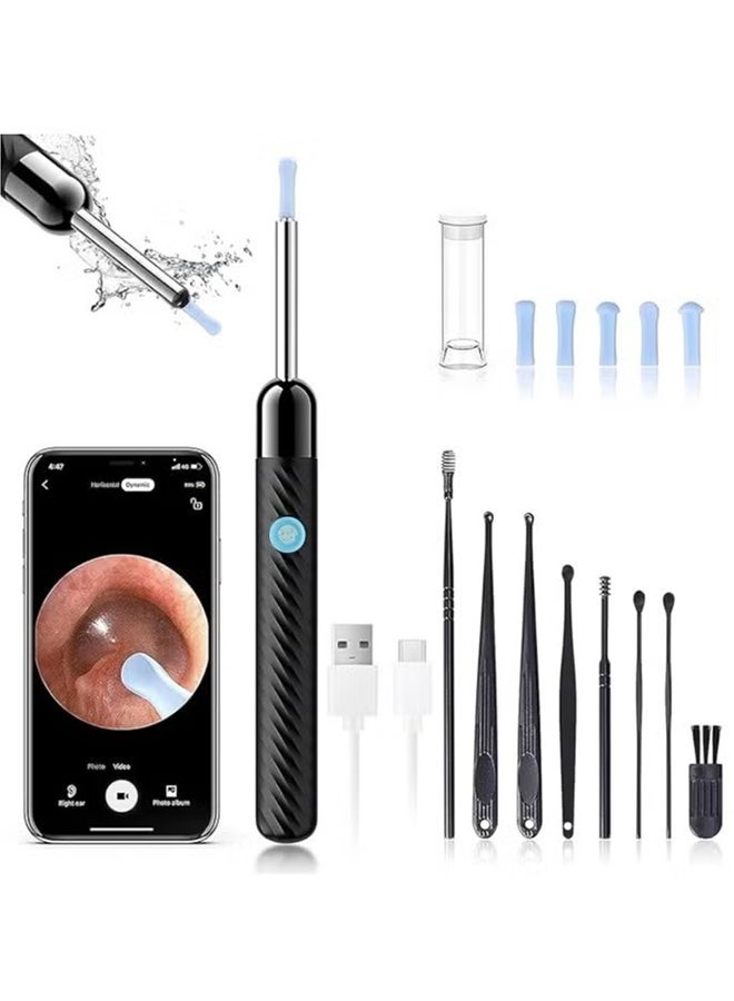 Ear Wax Removal Tool with Camera, Wireless Ear Cleaner Endoscope with 6 LED Lights, 3-Axis Gyroscope,Ear Cleaning Kit with 5 Silicone Ear Spoons and Multiple Tools - Image 1