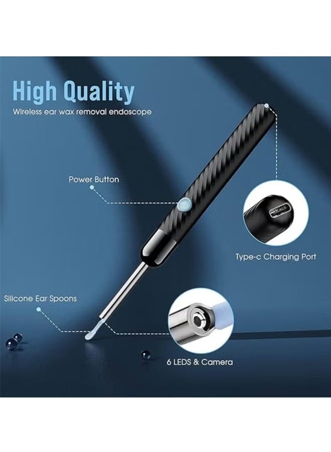Ear Wax Removal Tool with Camera, Wireless Ear Cleaner Endoscope with 6 LED Lights, 3-Axis Gyroscope,Ear Cleaning Kit with 5 Silicone Ear Spoons and Multiple Tools - Image 4