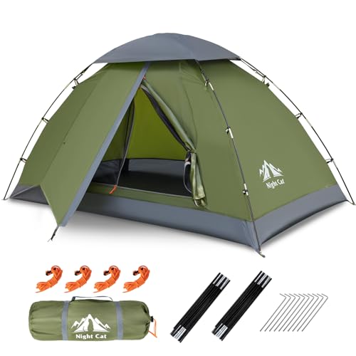 Night Cat Upgraded Backpacking Tents 1 2 Persons Easy Clip Setup Camping Tent Adults Scouts Heavy Rainproof Compact LightweightSingleSize - Image 1