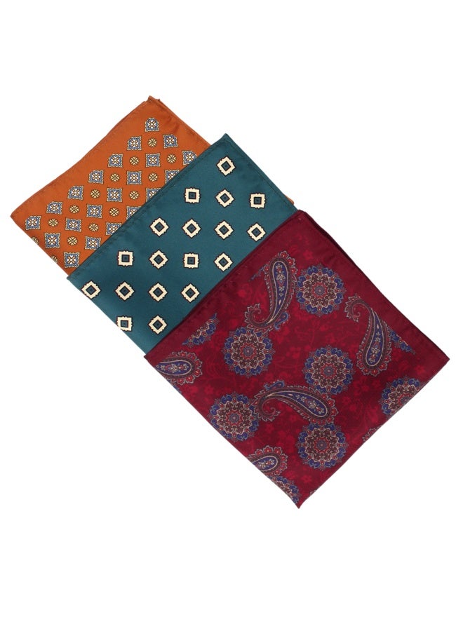 زوفيرنو كلاسيكو طقم مناديل الجيب للرجال من زوفرنو كلاسيكو – ٣ مناديل فاخرة (٢٨×٢٨ سم) - Image 4