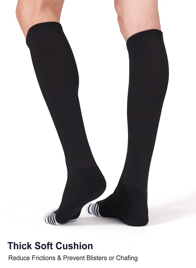 FITRELL 2 Pack Baseball Socks Soccer Softball Socks for Youth Men & Women Over-the-Calf Knee High Sports Tube, Black, Medium - Image 5